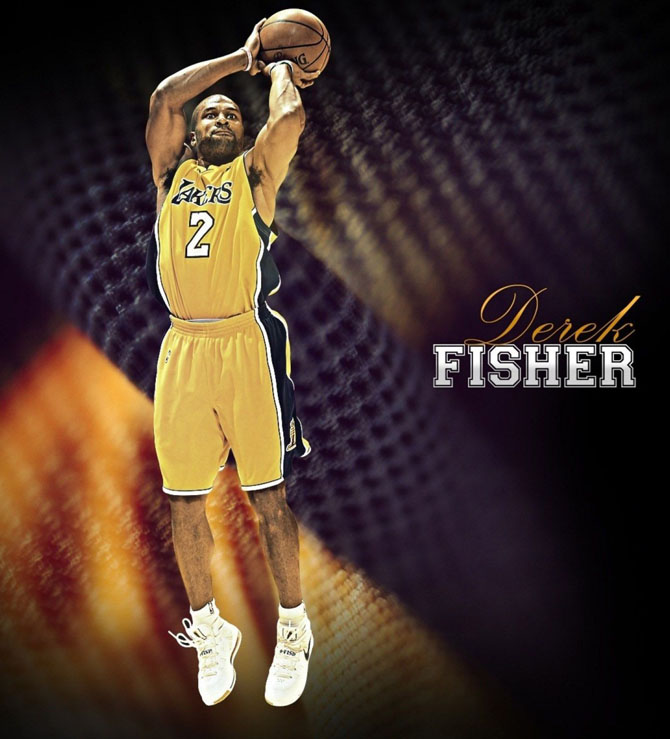 derek fisher #2 yellow jersey